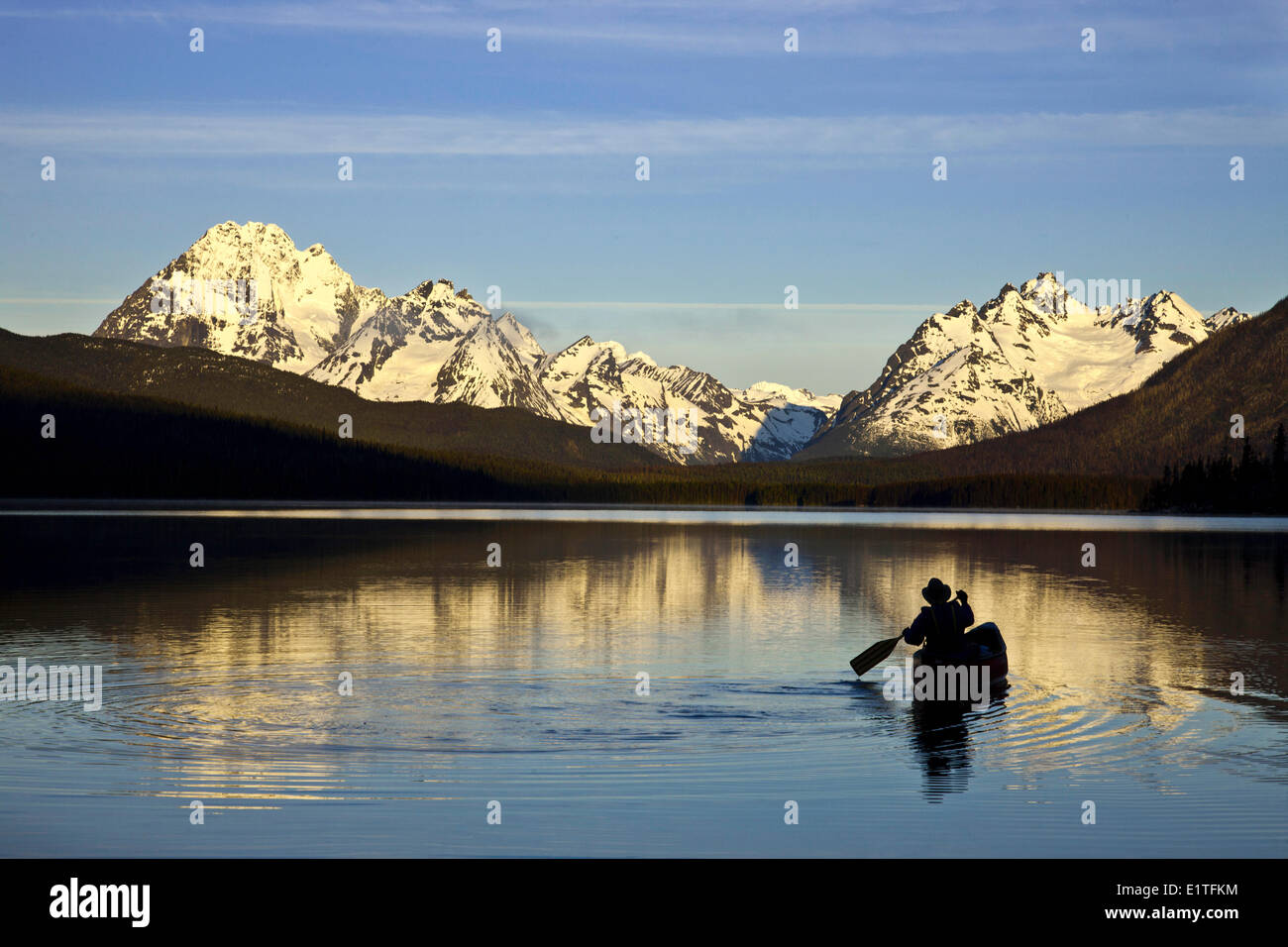 Canoeing on the Turner Lakes in Tweedsmuir Park in British Columbia