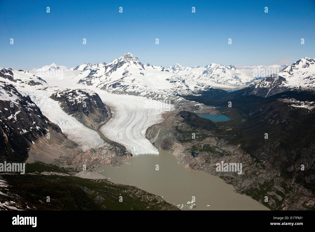 Aerial landscape of the Coast Mountains in British Columbia Canada Stock Photo