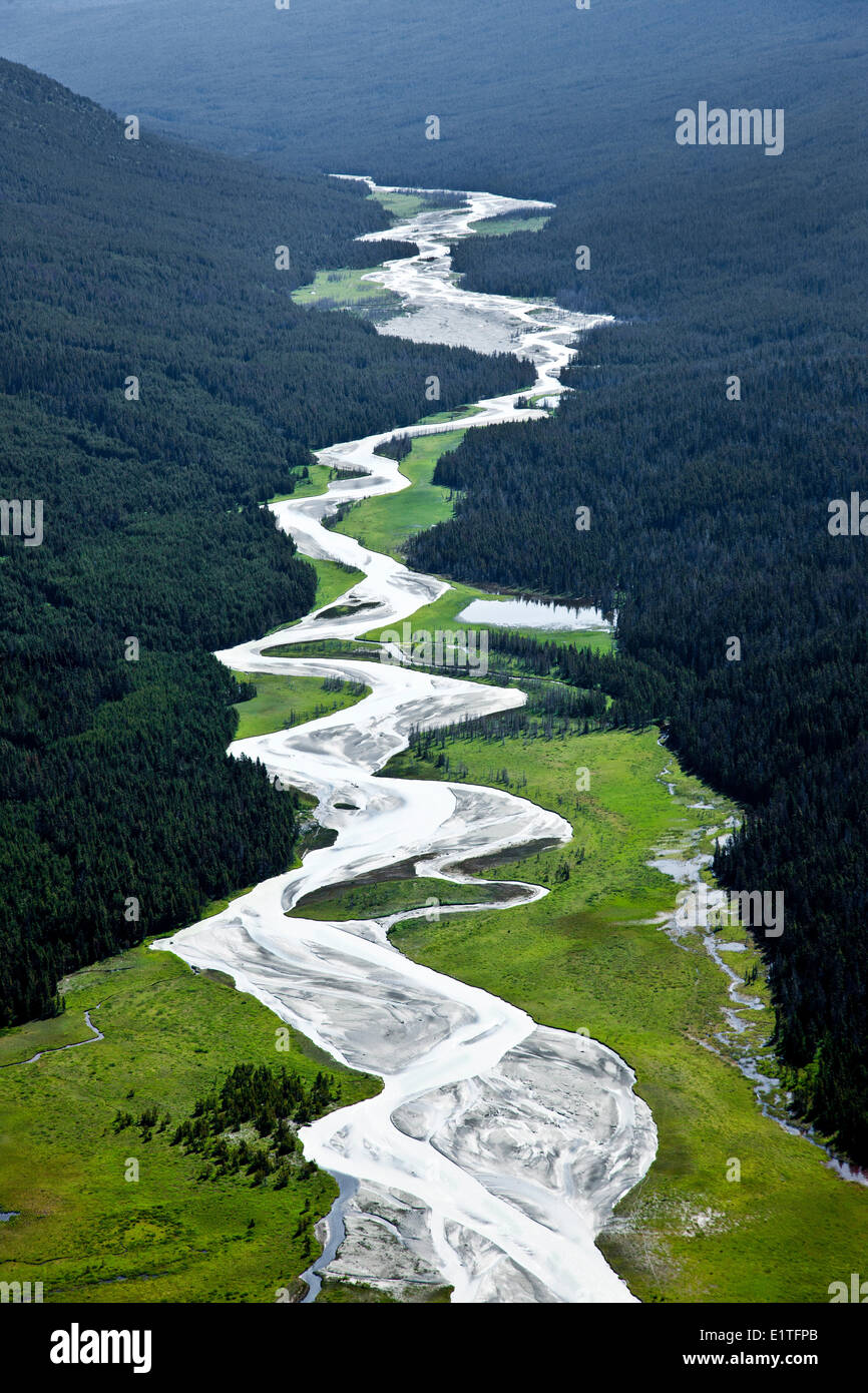 Aerial photography over the South Cariboo Chilcotin region of British Columbia Canada Stock Photo