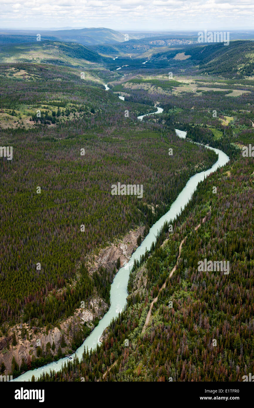 Aerial photography over the Chilcotin region of British Columbia Canada Stock Photo