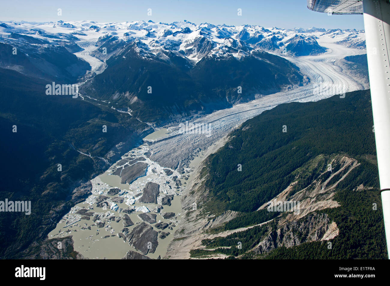 Aerial photography in the Coast Mountains of British Columbia Canada Stock Photo