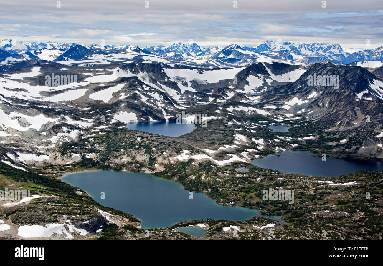 Aerial photography overthe Coast Mountains of British Columbia Canada Stock Photo