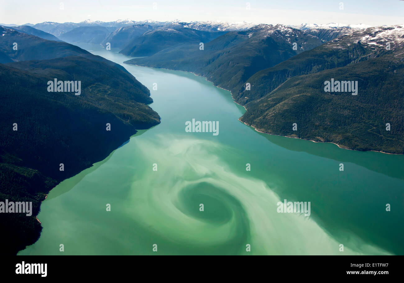 Aerial photography over the BC Coast of British Columbia Canada Stock Photo