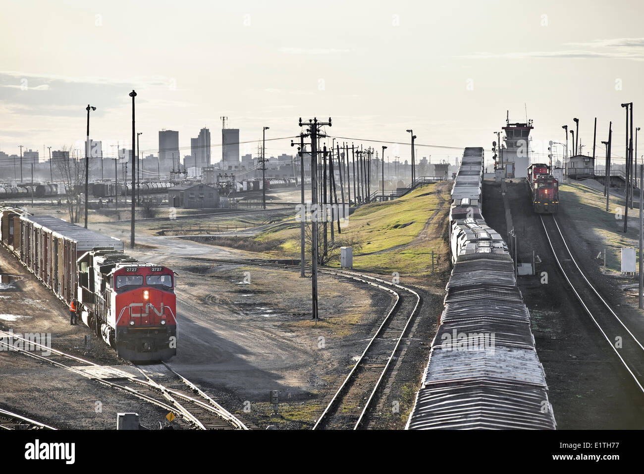 Symington Yard, CN Rail Yard, Winnipeg, Manitoba, Canada Stock Photo