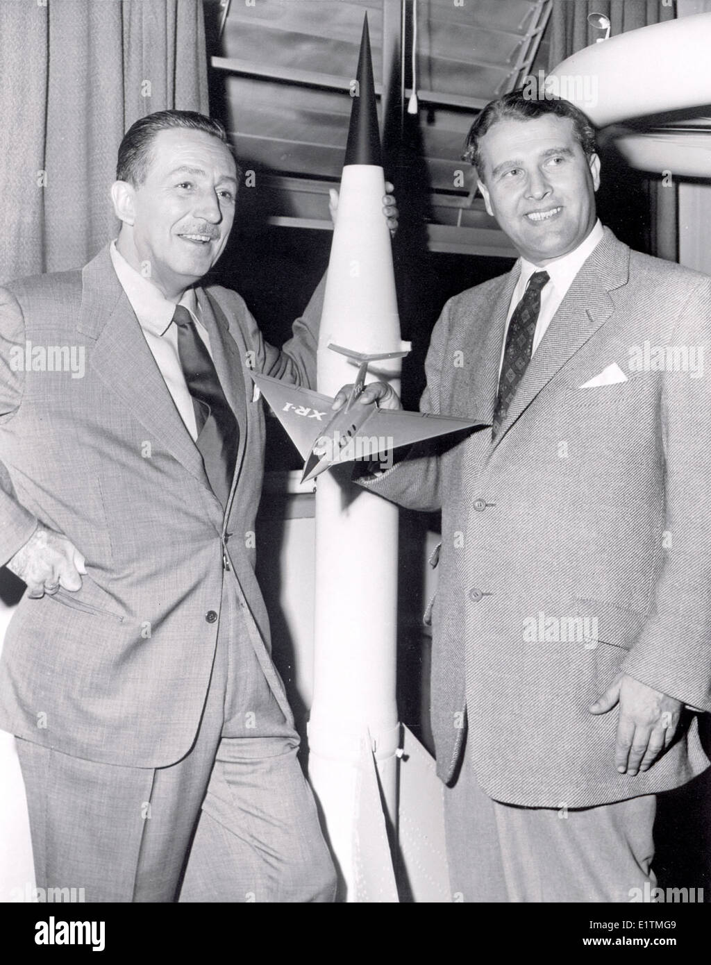 Walt Disney and Dr. Wernher von Braun Stock Photo