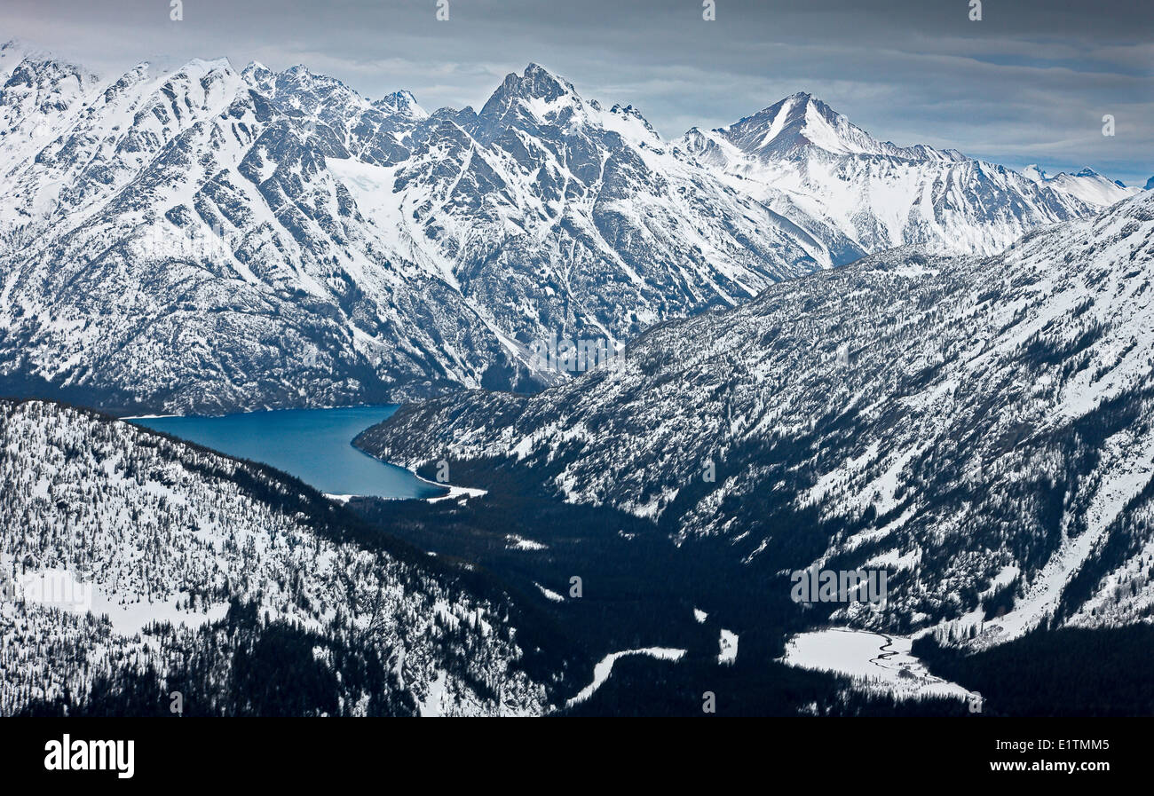 aerial photography, Coast Mountains, Chilko Lake, British Columbia, Canada Stock Photo