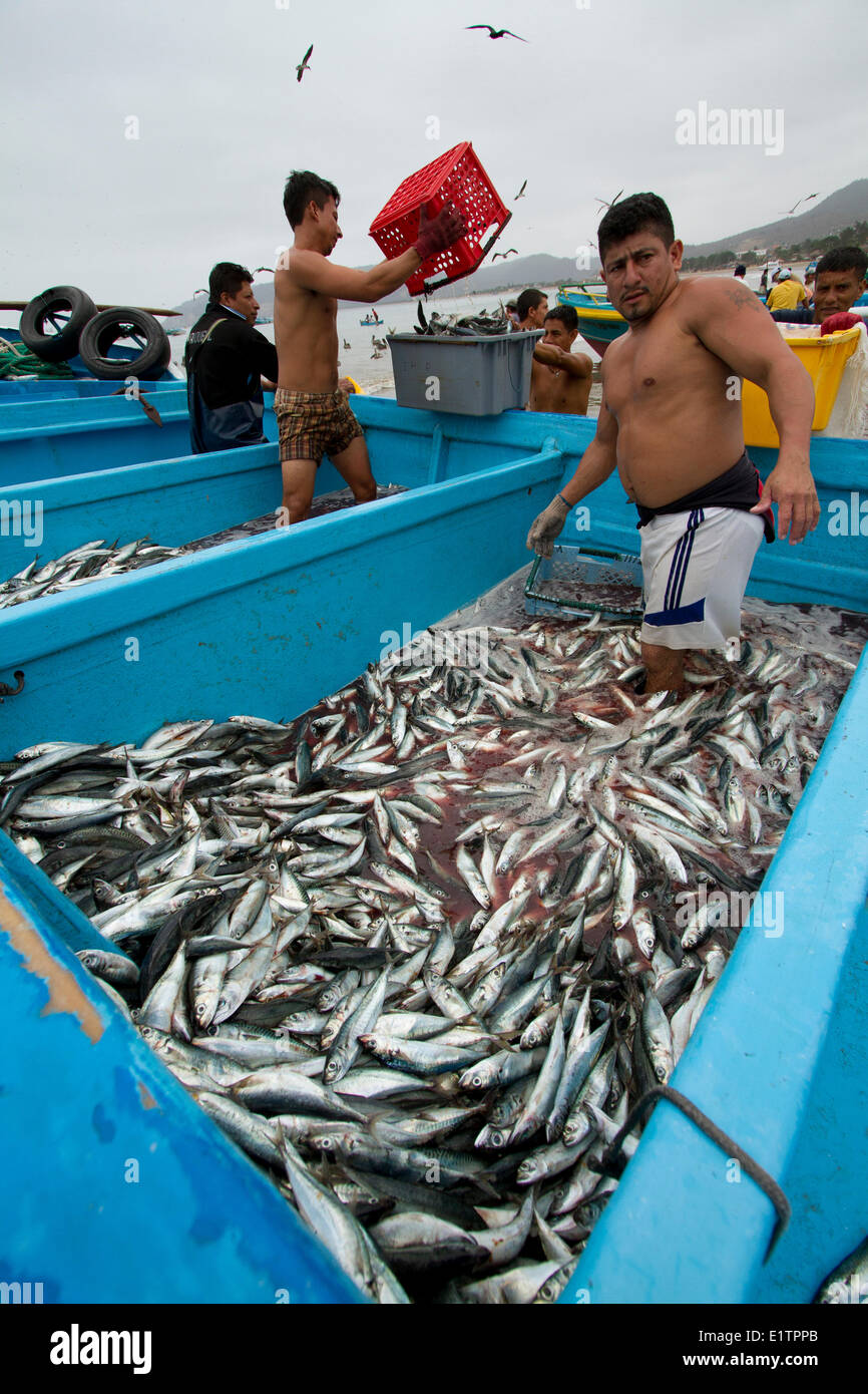 Fishing town, East Coast, Ecuador Stock Photo