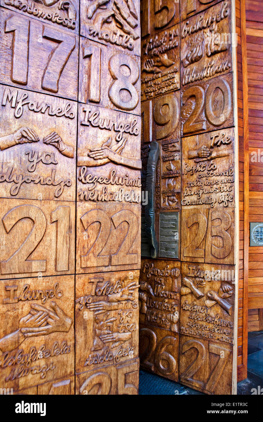 Door to Constitutional Court, Johannesburg, South Africa Stock Photo