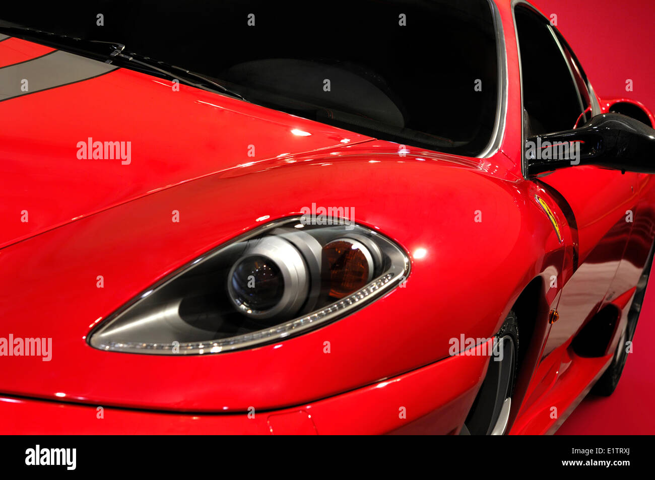 Red Ferrari F430 Scuderia super car closeup Stock Photo
