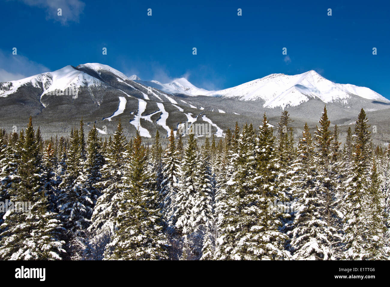 Nakiska ski Resort, Mount Allen, Kananaskis Provincial Park, Alberta, Canada Stock Photo