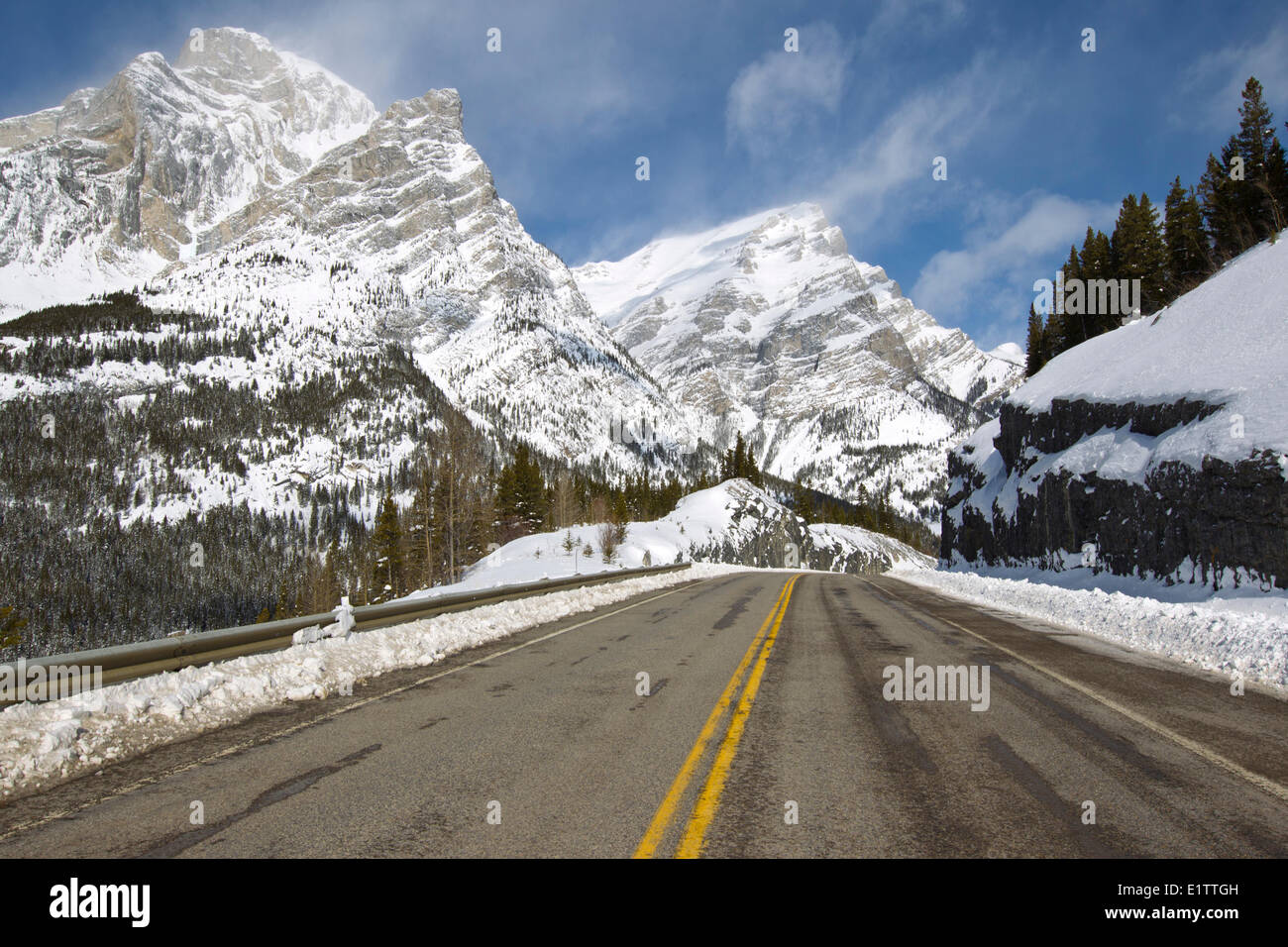 Highway, Kananaskis Provincial Park, Alberta, Canada Stock Photo