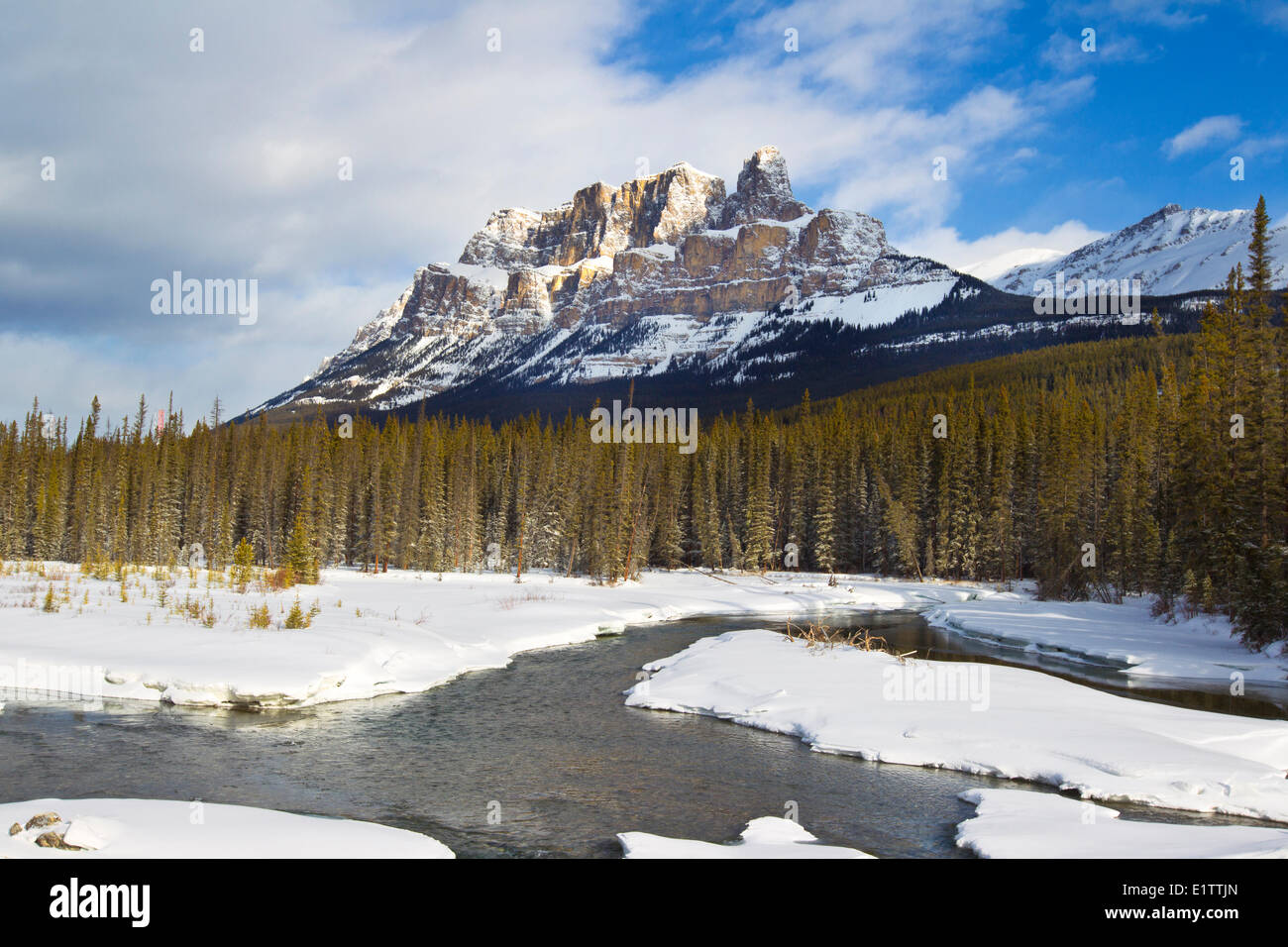 Castle Mountain, Banff National Park, Alberta, Canada Stock Photo