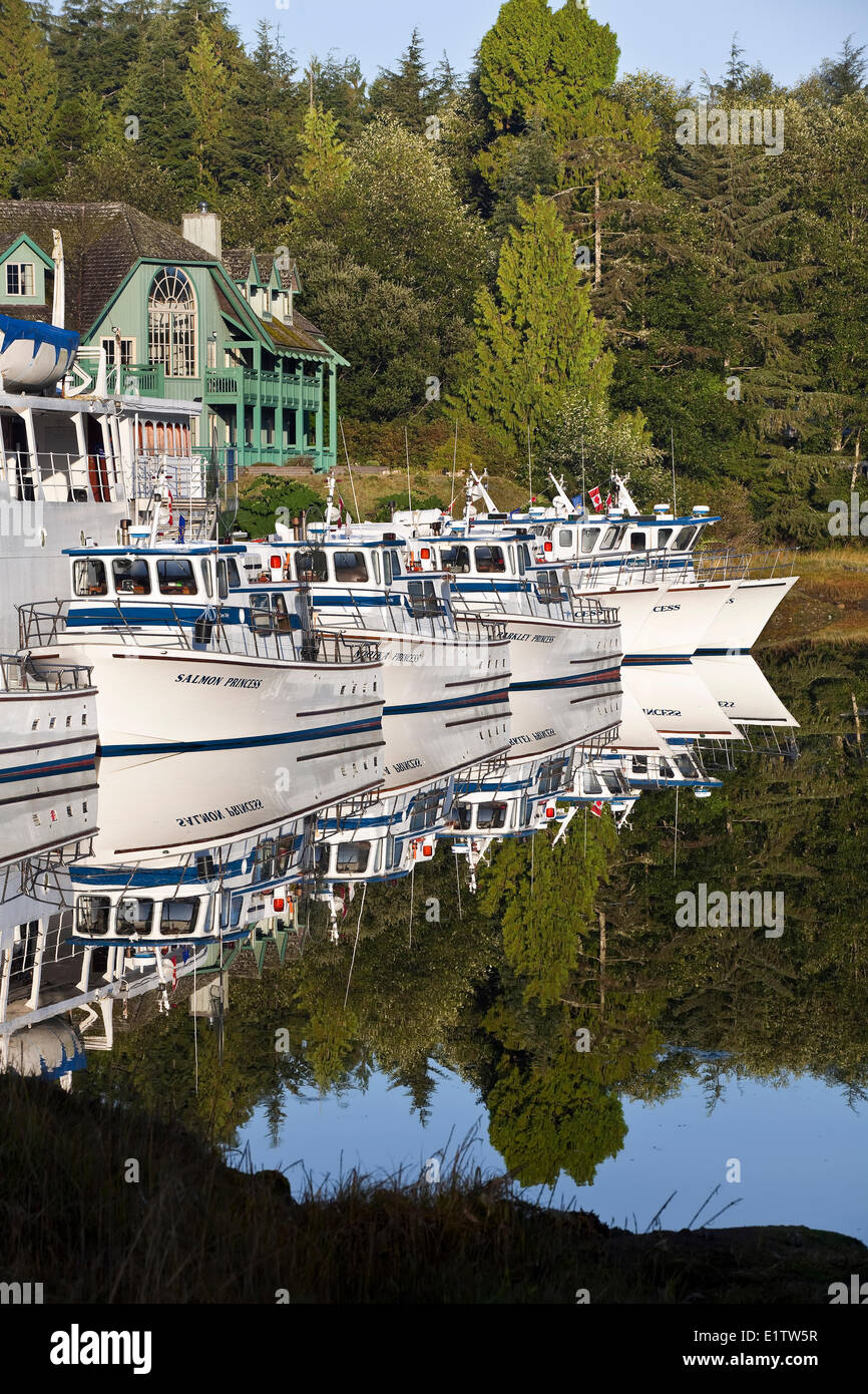 Tour boats in Ucluelet Harbour, Vancouver Island, British Columbia, Canada Stock Photo Alamy