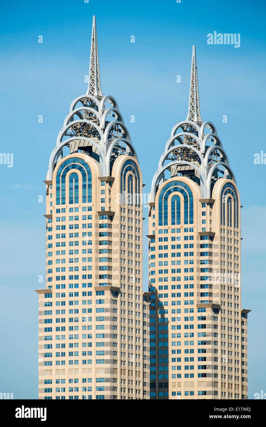 Reproduction skyscrapers of Chrysler Building in Dubai United Arab Emirates Stock Photo