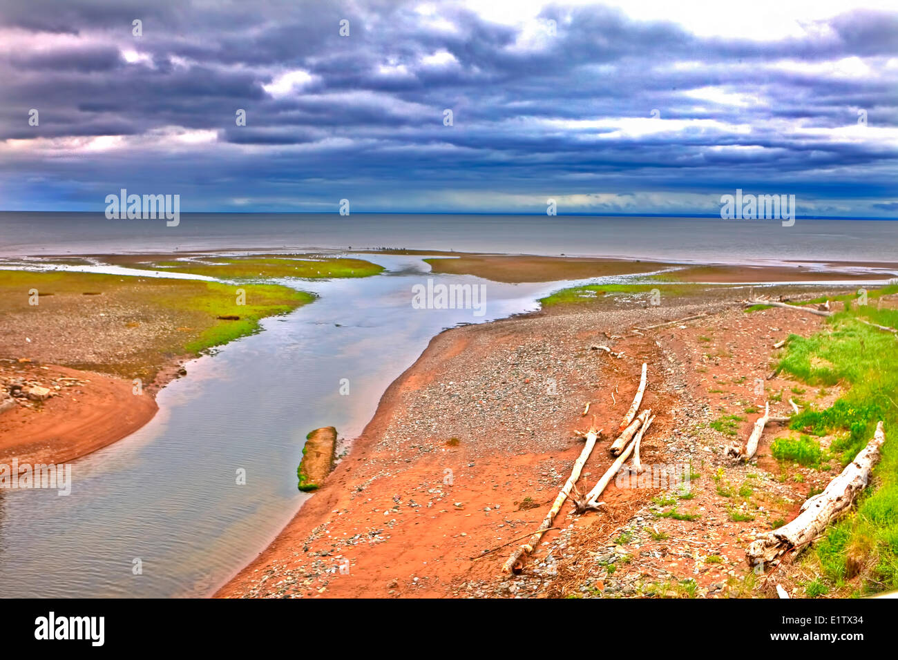 Seashore near St. Daniel, Baie des Chaleurs, Gaspe, Quebec, Canada Stock Photo