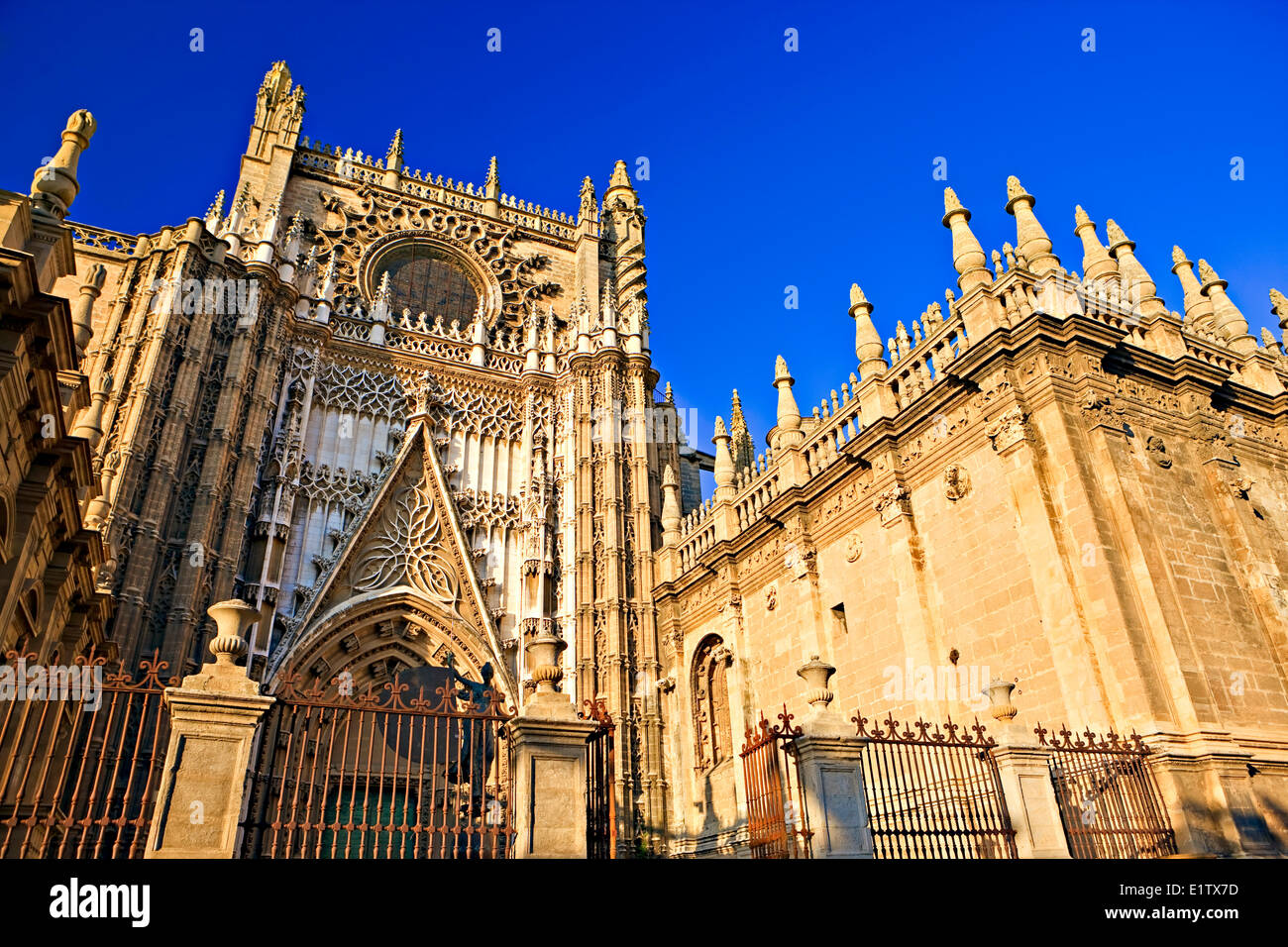 Door San Crisobal at the Seville Cathedral a UNESCO World Heritage Site in the Santa Cruz District City Sevilla (Seville) Stock Photo