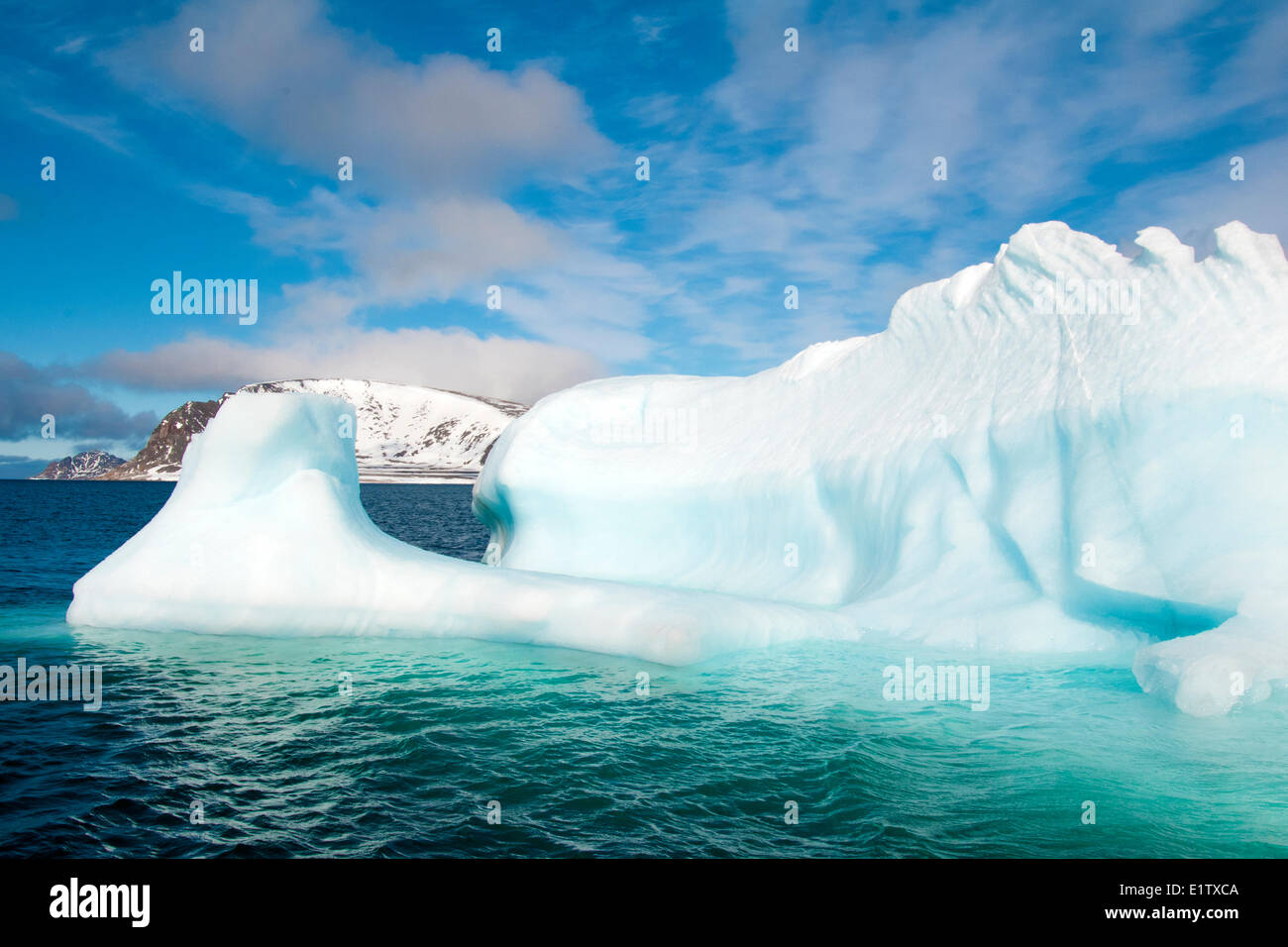 Iceberg, Svalbard Archipelago, Norwegian Arctic Stock Photo