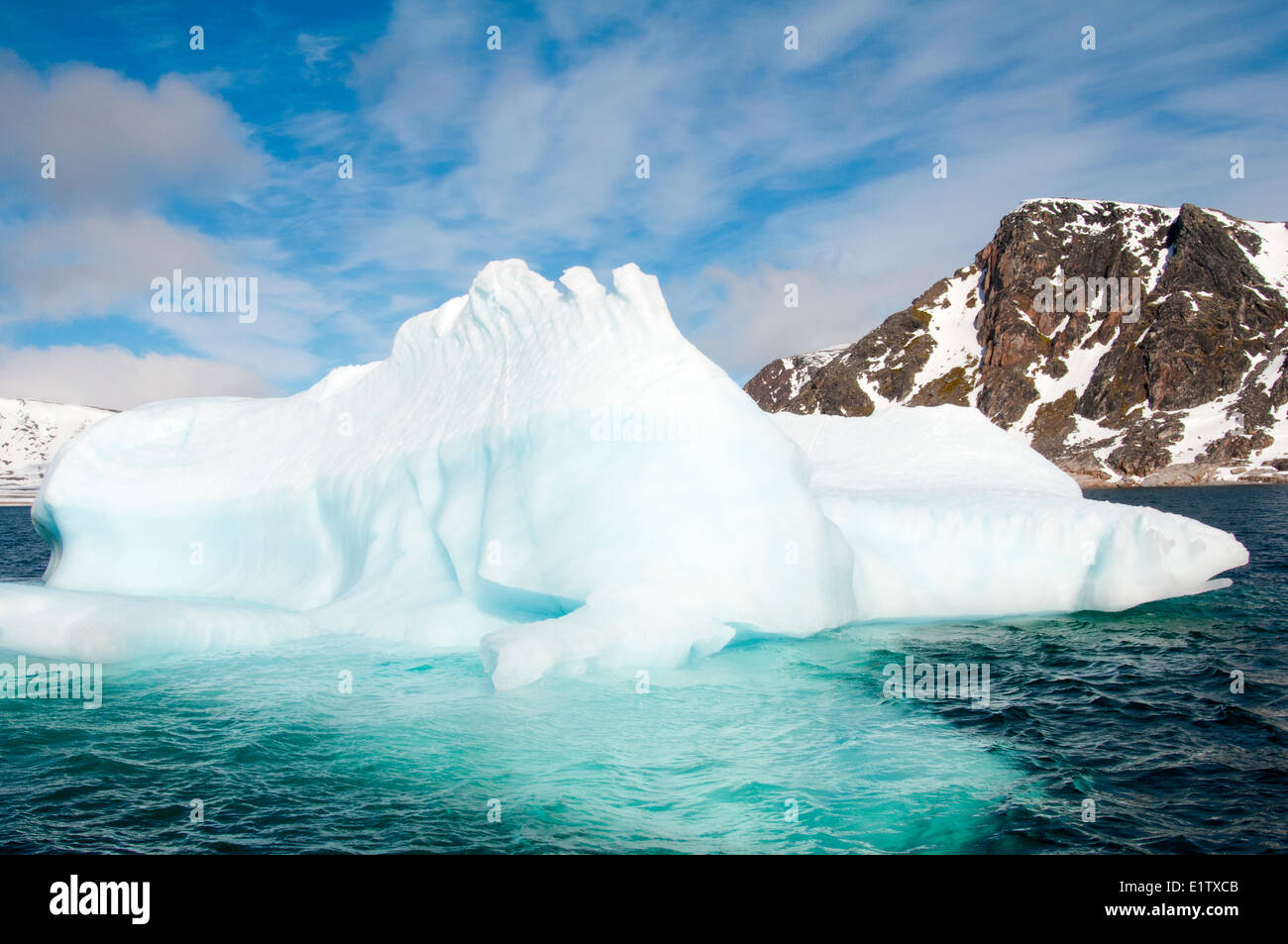 Iceberg, Svalbard Archipelago, Norwegian Arctic Stock Photo