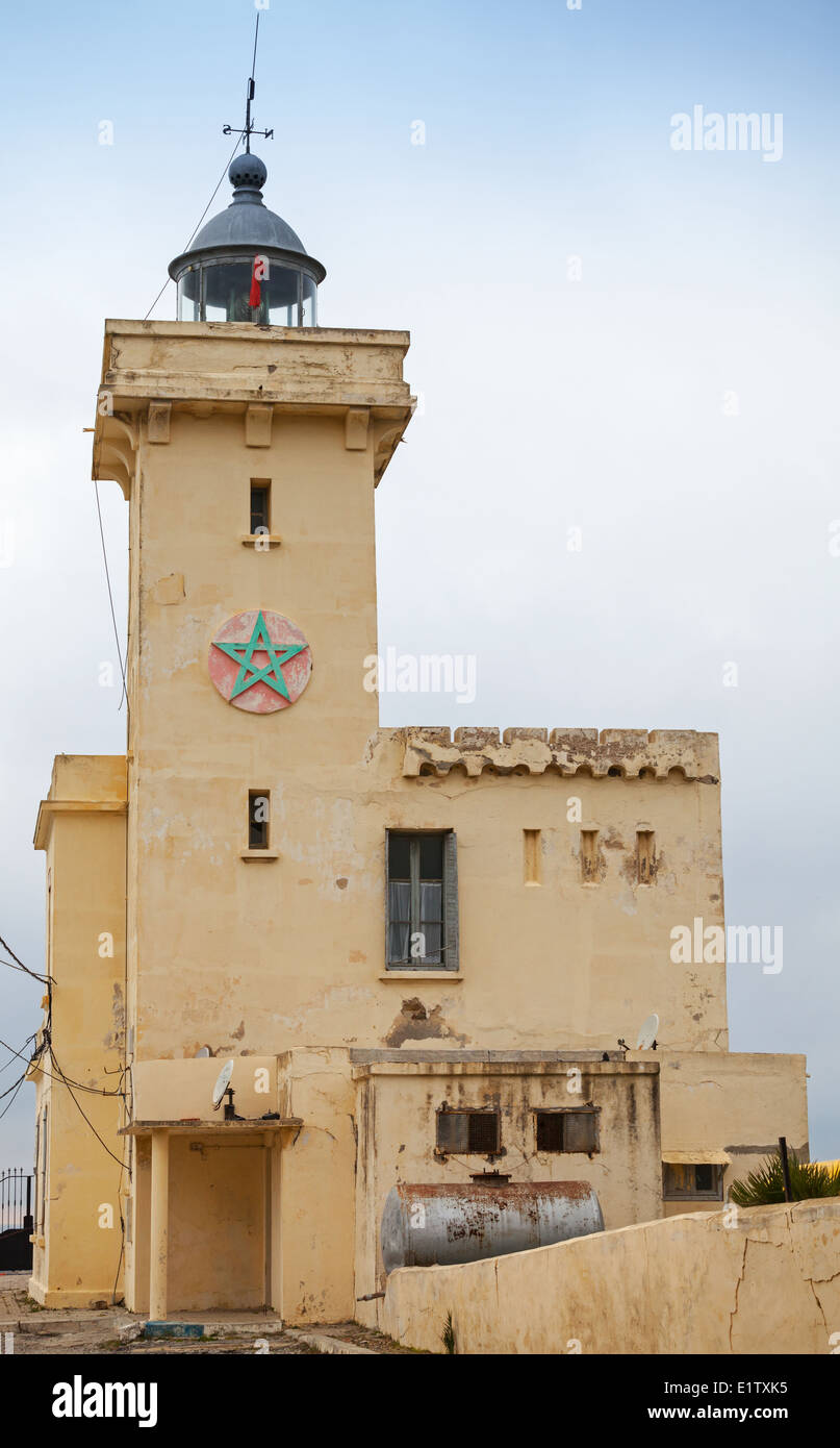 Yellow lighthouse tower. Cap Malabata, Tangier, Morocco Stock Photo - Alamy