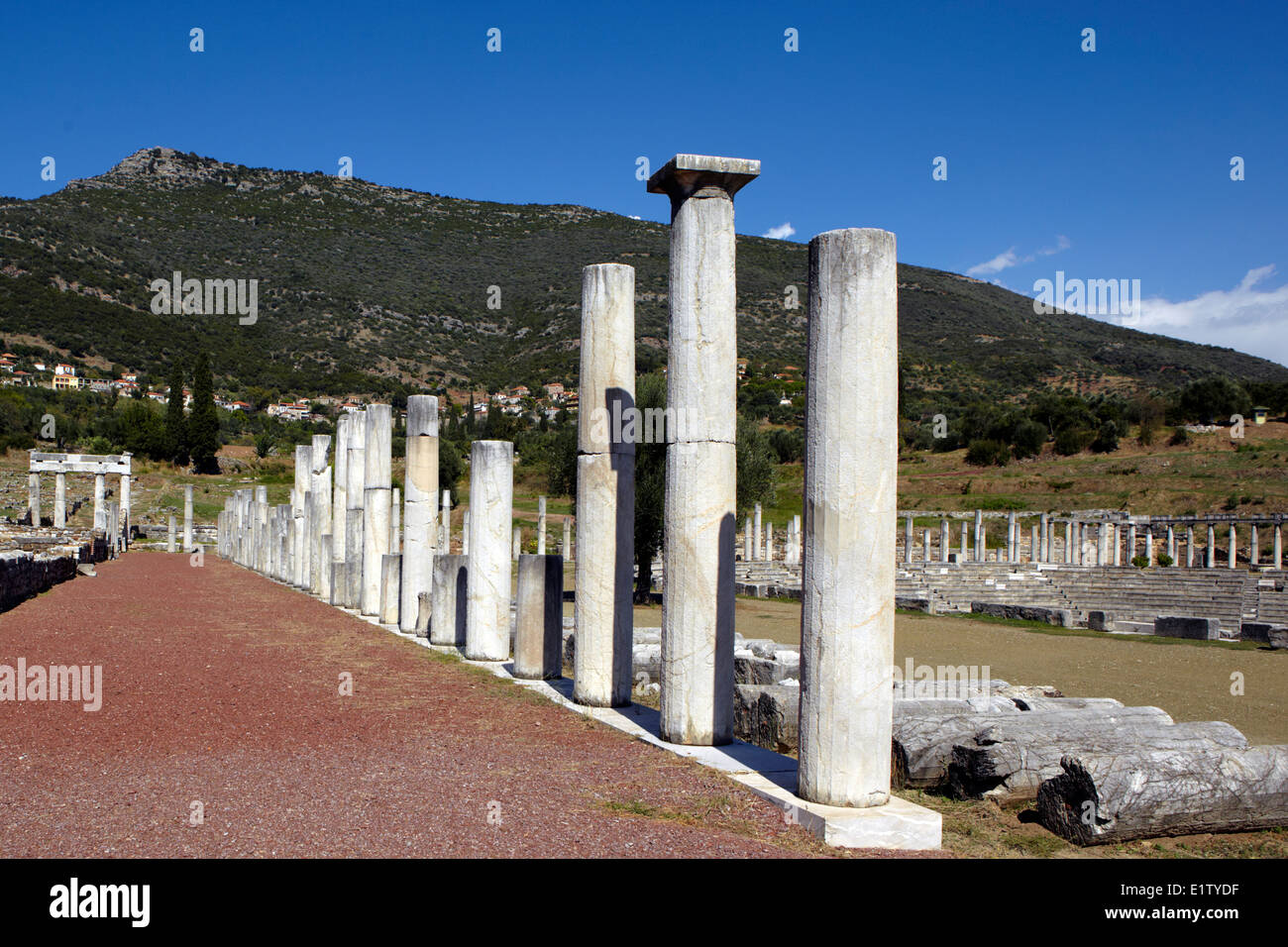 Europe, Greece, Peloponnese, Messinia, Ithomi village, Antique Messinia,  Ariochori, ruins Stock Photo