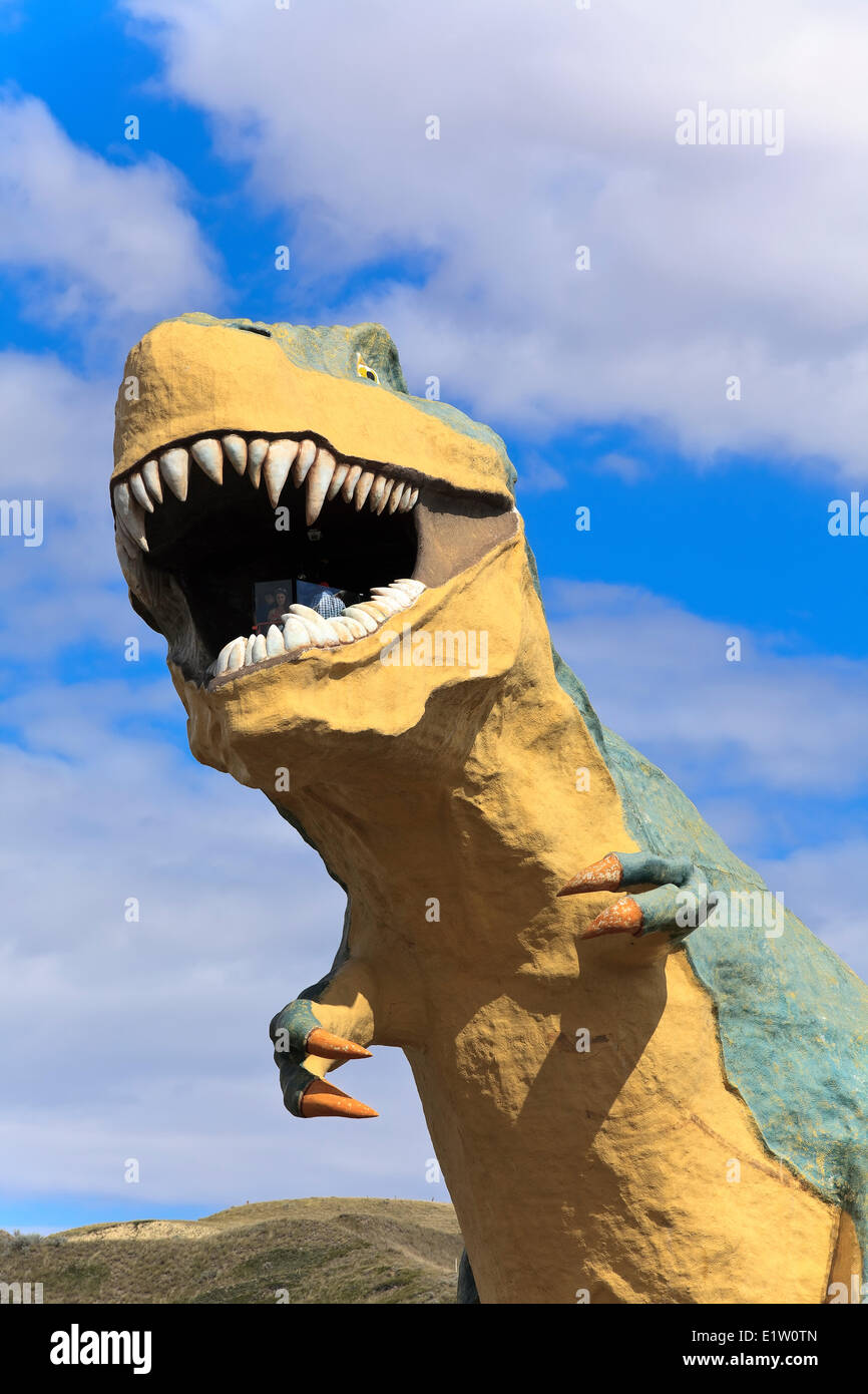 World's largest dinosaur sculpture, Drumheller, Alberta, Canada Stock