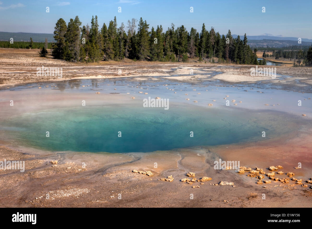 Turquoise Pool, Midway Geyser Basin, Yellowstone National Park, Wyoming, USA Stock Photo