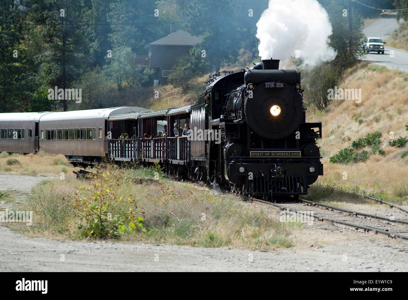 The Kettle Valley Railway, lead by 3716 steams through