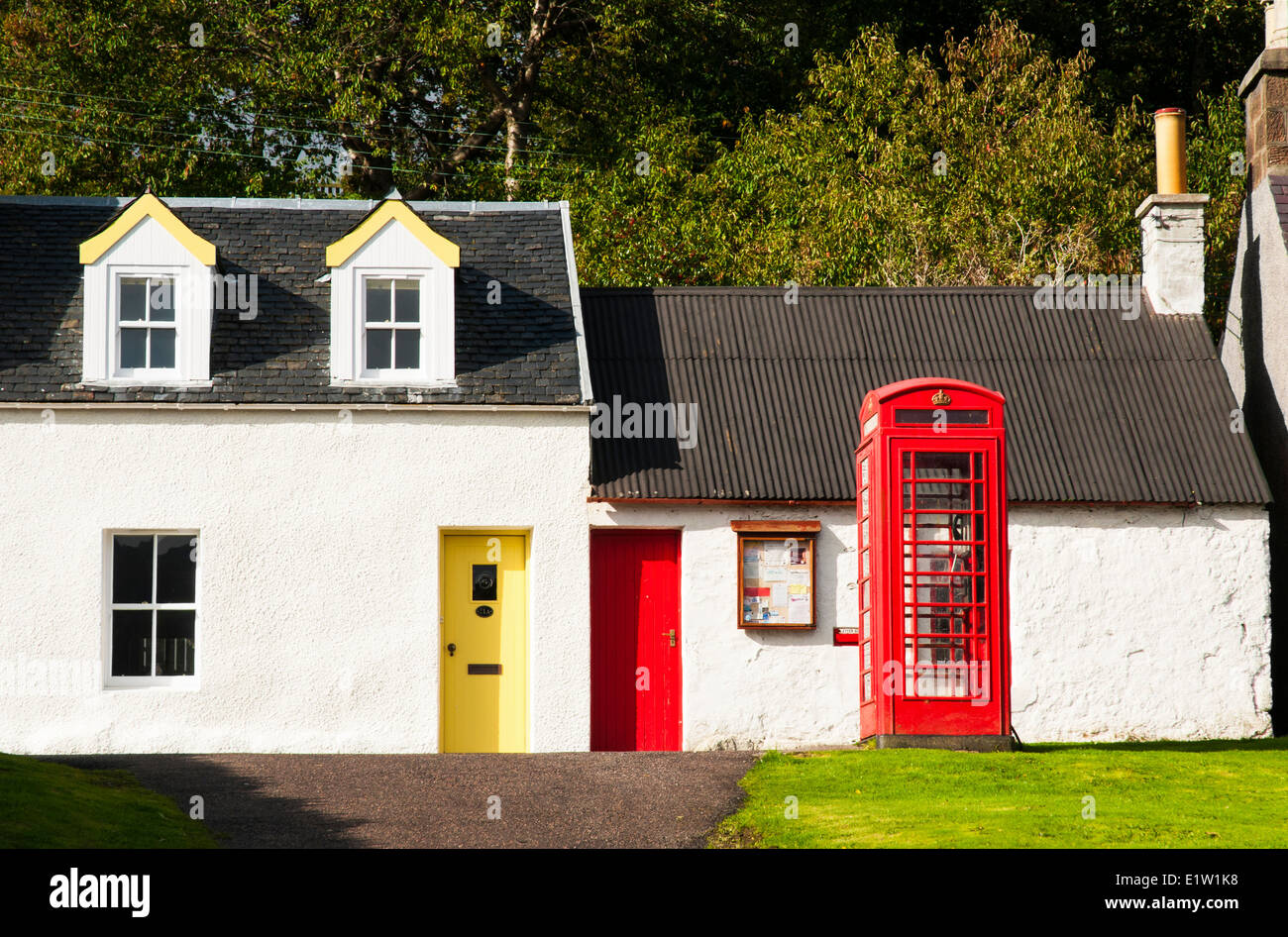 Small and colourful old buildings/houses in the coastal town of