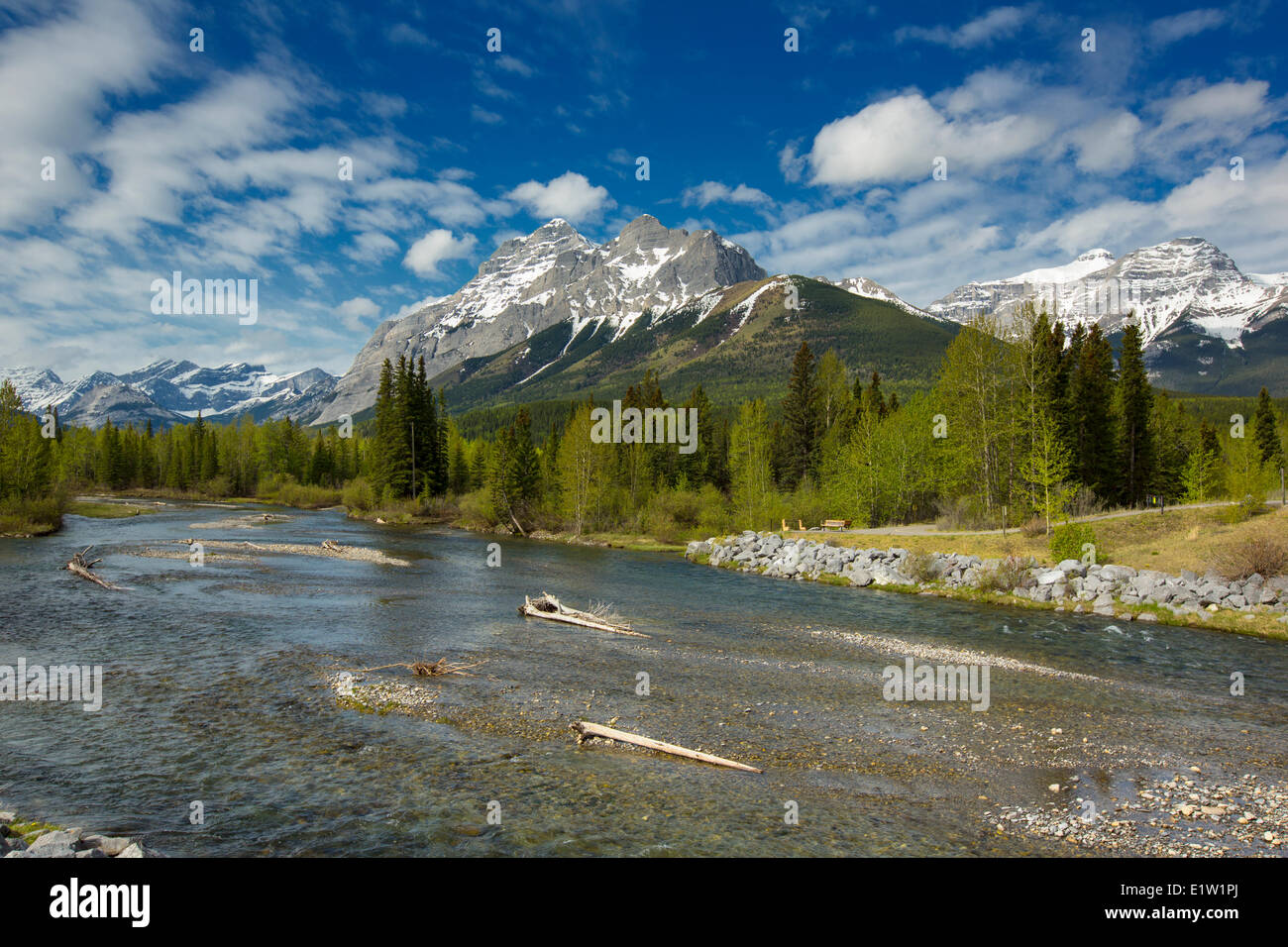 Kananaskis River, Kananaskis Provincial Park, Alberta, Canada Stock