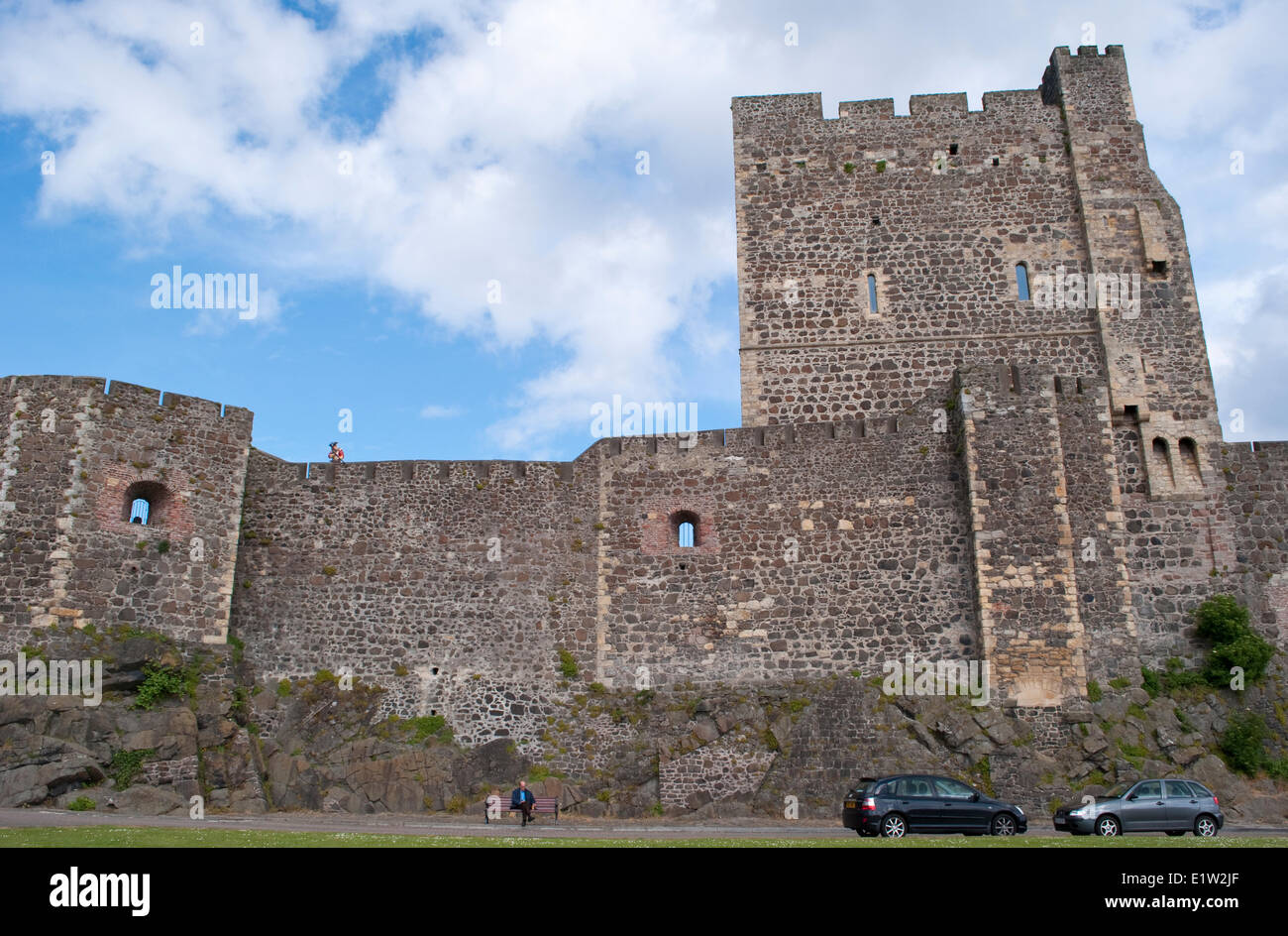 Archer Figure And Resting Visitor Carrickfergus Castle A Norman Castle Carrickfergus 