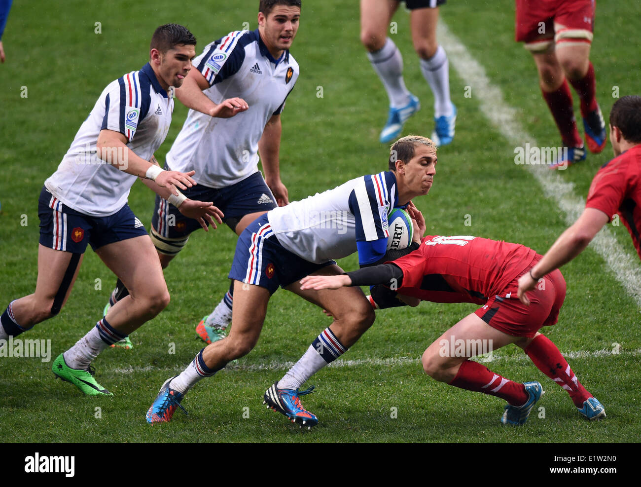 Auckland, New Zealand. 10th June, 2014. Kylan Hamdaoui during the IRB Junior World Championship match between Wales and France from the QBE Stadium. Credit:  Action Plus Sports Images/Alamy Live News Stock Photo