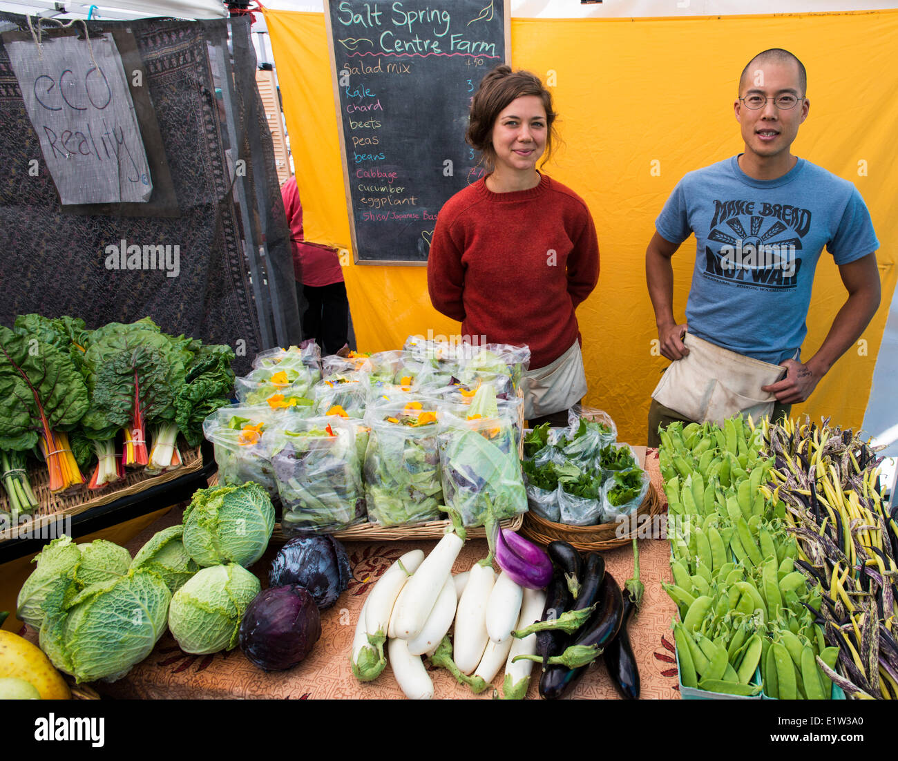 Produce vendor, Ganges Saturday Market, Salt Spring Island, British