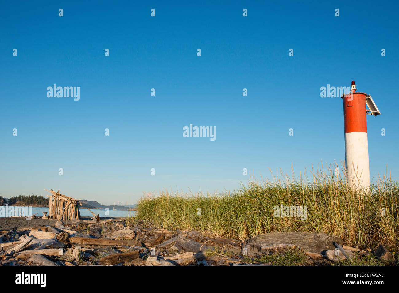 light beacon, Sidney Spit, Sidney Island, Gulf Islands National Park