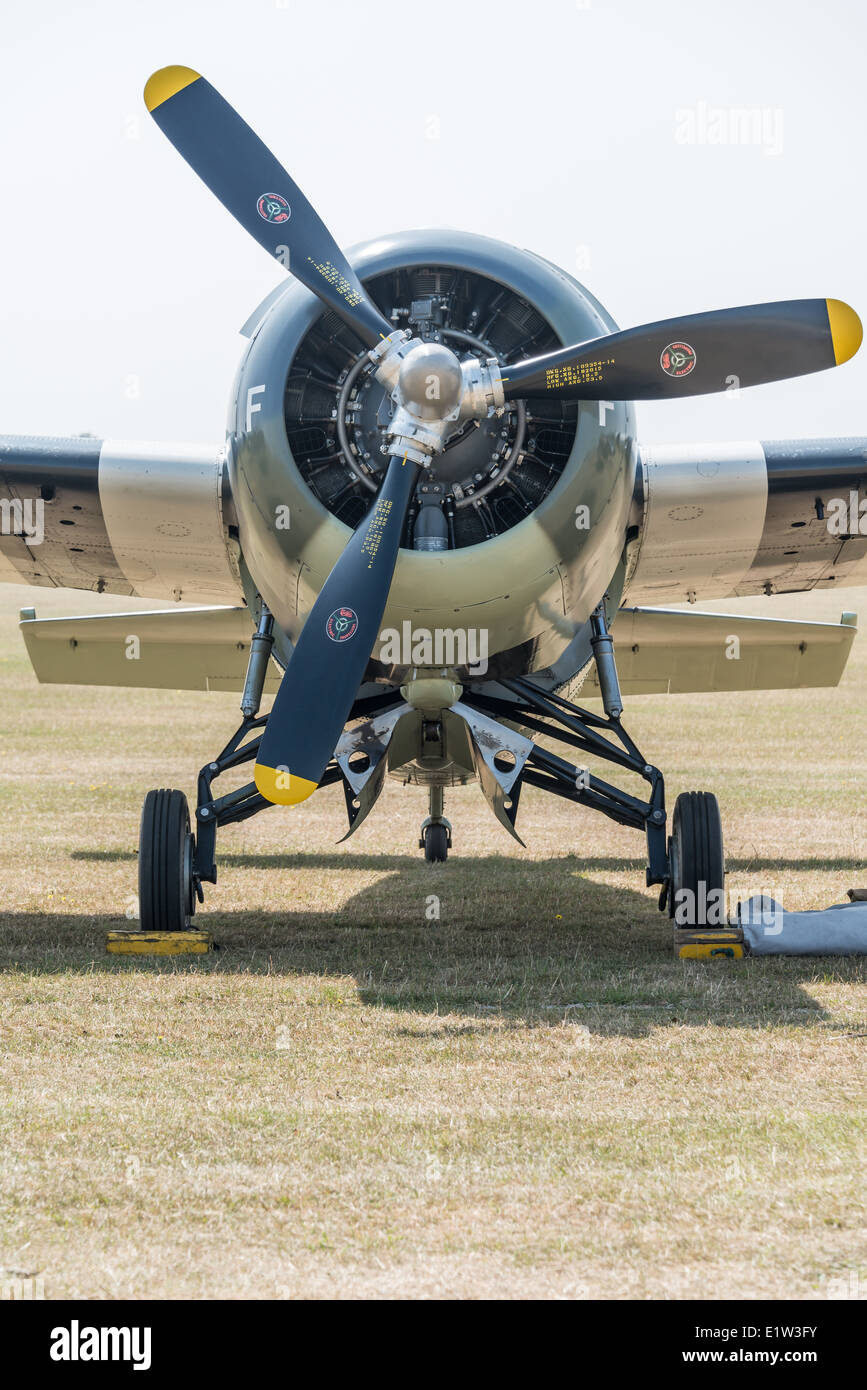 Vintage WW2 USN Grumman Wildcat fighter plane Stock Photo