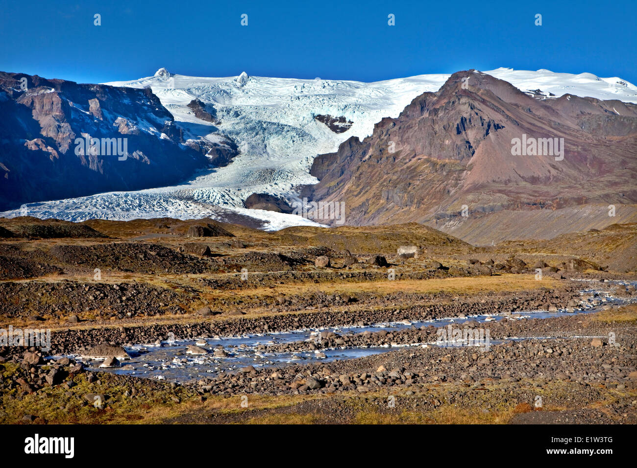Glacier Tongue, Vatnajoekull National Park, Iceland Stock Photo