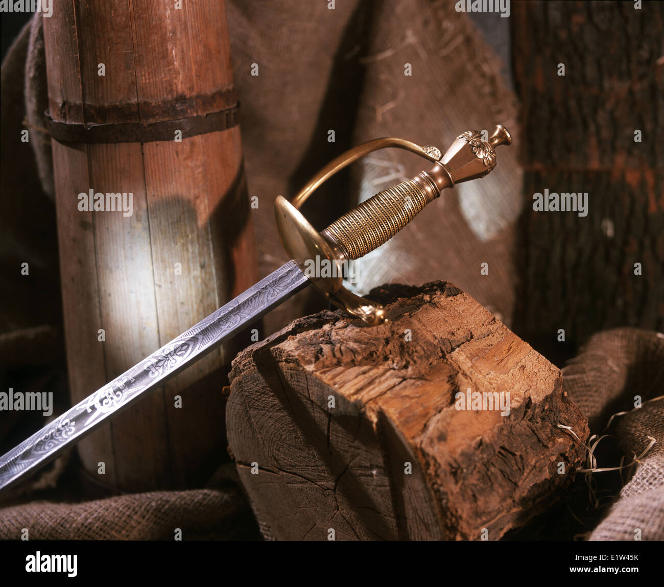Ancient sabre. A smart variant of the fighting weapon Stock Photo