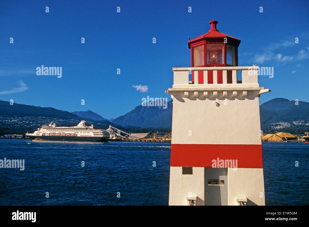 Lighthouse at Brockton Point in Stanley Park, Vancouver, British Columbia, Canada Stock Photo