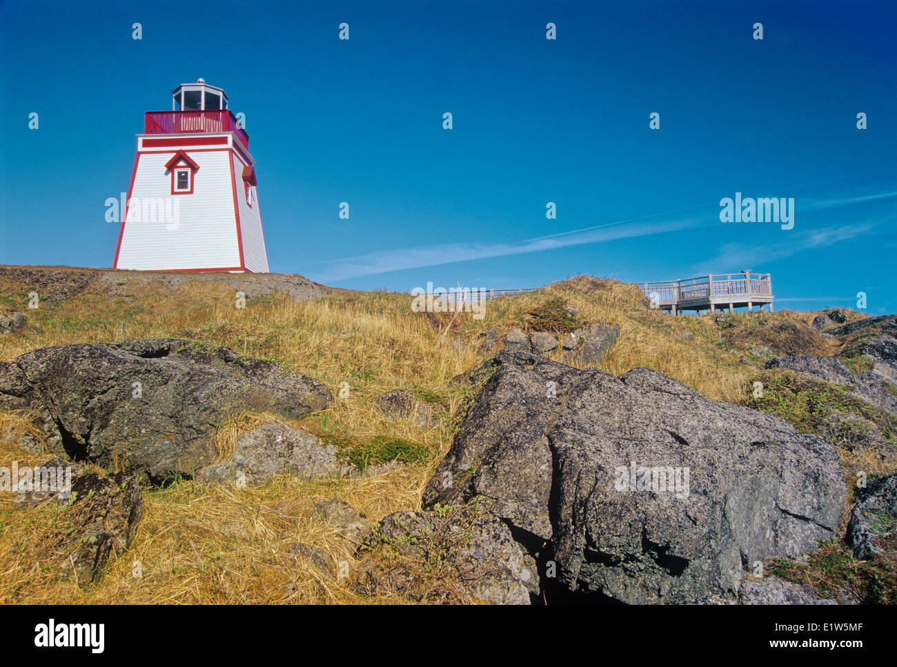 FIshing Point Lighthouse, St Anthony, Newfoundland, Canada Stock Photo