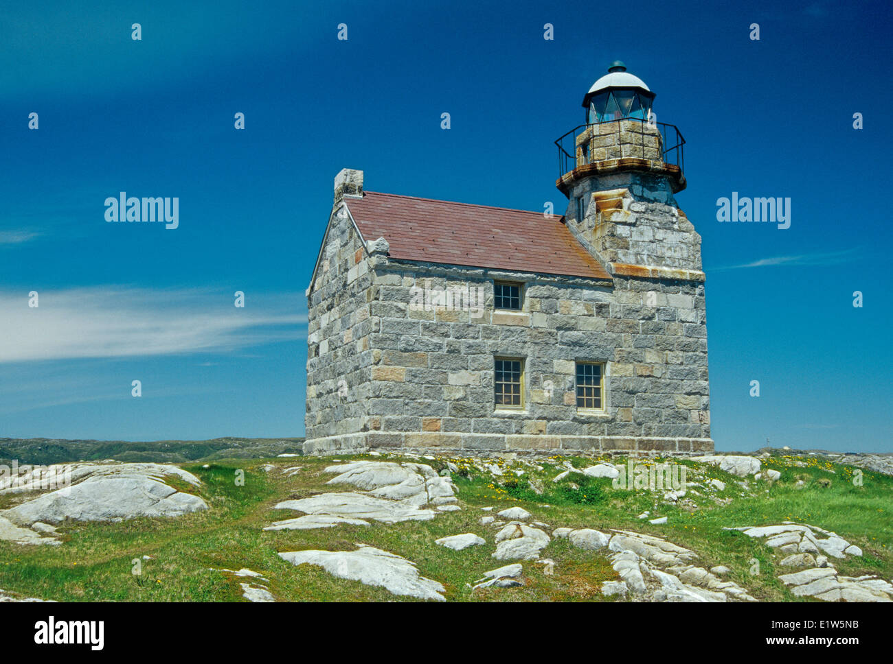 Rose Blanche Lighthouse, the  last granite lighthouse, Newfoundland, Canada Stock Photo