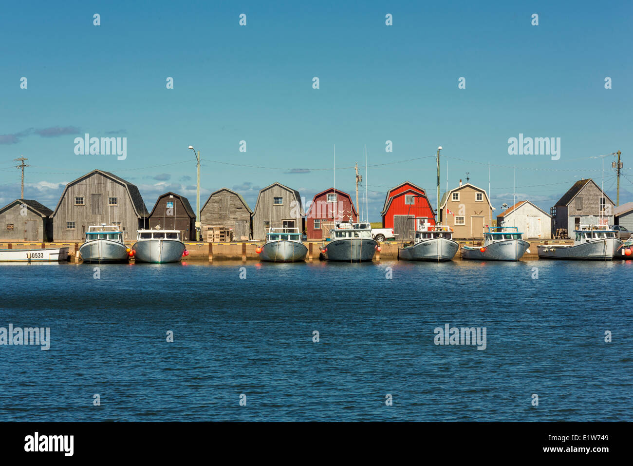 Fishing boats docked at Malpeque Harbour, Prince Edward Island, Canada Stock Photo Alamy