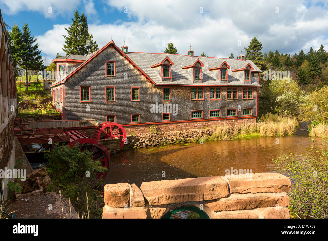 Covered Bridge and mill, Hunter River, Prince Edward Island, Canada