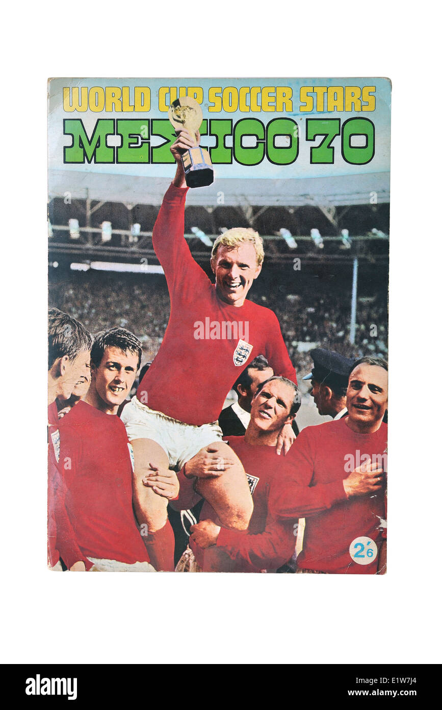 World Cup Mexico 1970 Football soccer player card collection album front cover Stock Photo