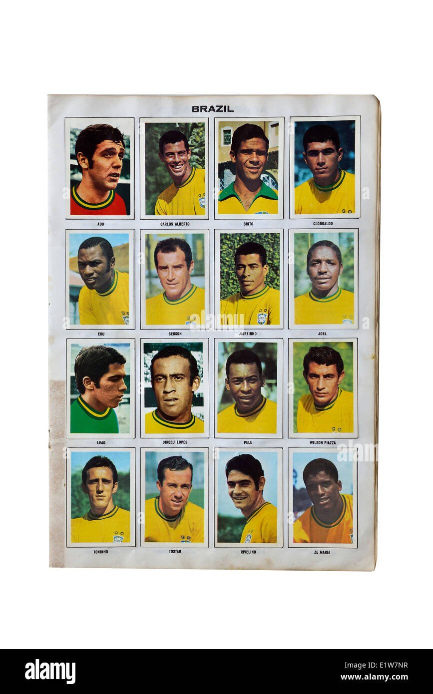 Football soccer player card collection Stock Photo