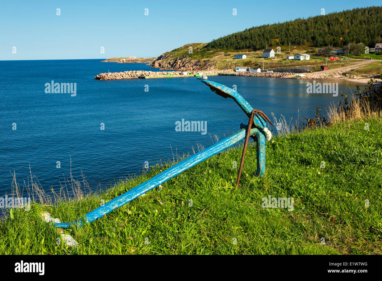 Anchor, White Point Harbour, Cape Breton, Nova Scotia, Canada Stock Photo