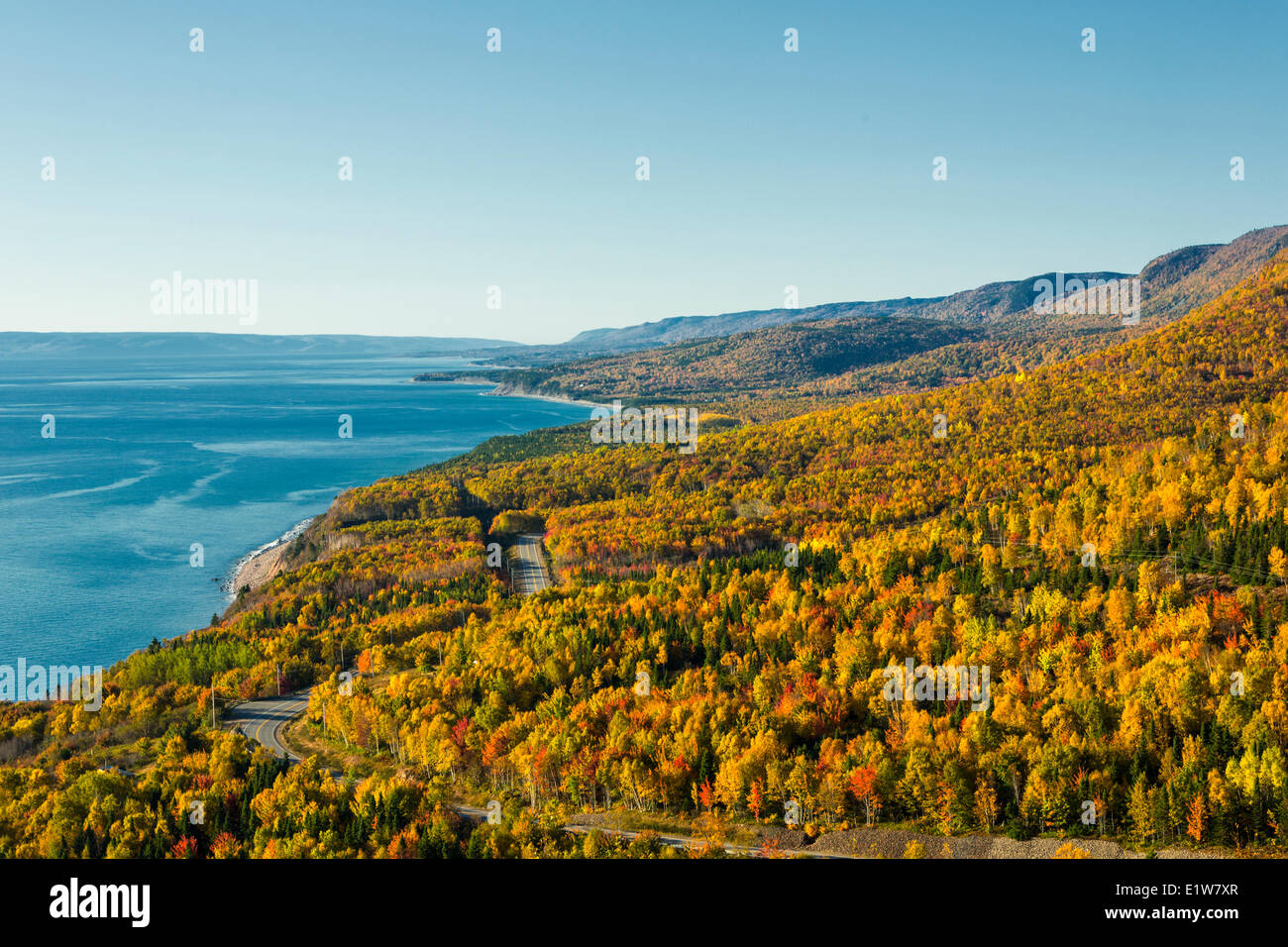 View from Cape Smokey, Cape Breton Highlands National Park, Cabot Trail, Cape Breton, Nova Scotia, Canada Stock Photo