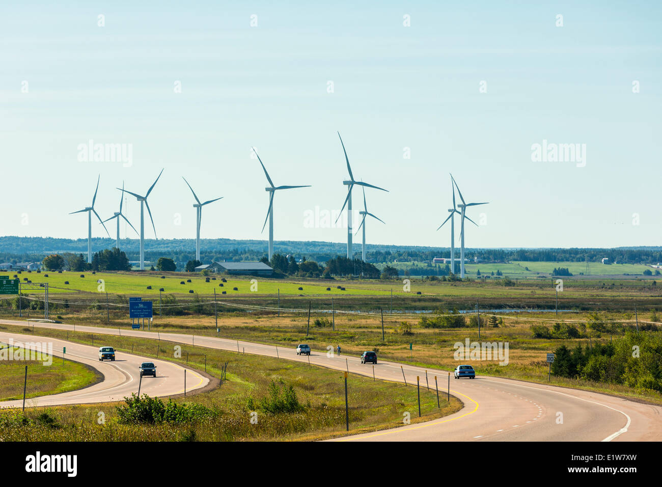 The 31.5 MW Amherst I wind farm is located in Cumberland County, Nova Scotia near the town of Amherst, Nova scotia, Canada Stock Photo
