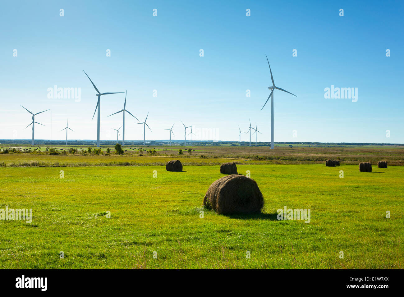 The 31.5 MW Amherst I wind farm is located in Cumberland County, Nova Scotia near the town of Amherst, Nova scotia, Canada Stock Photo