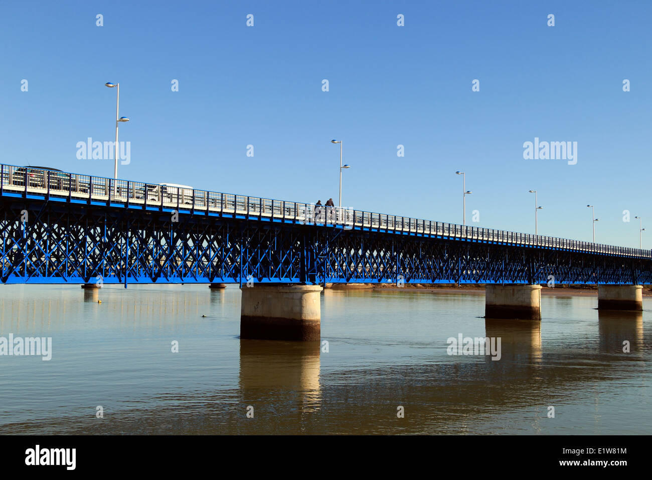 Road Bridge over the River Arade, Portimao Harbour, Algarve, Portugal Stock Photo