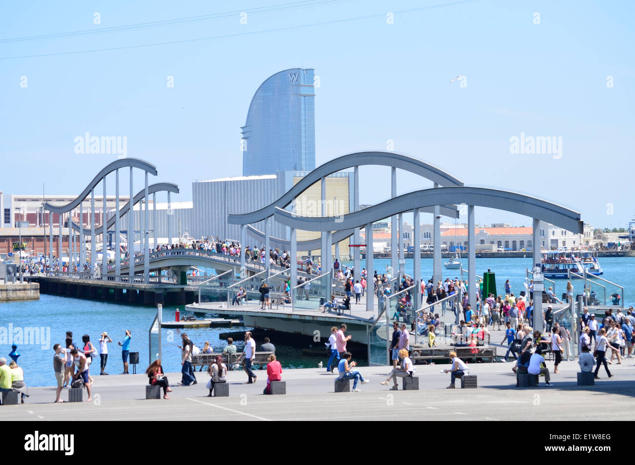 Maremagnum and Vela hotel. Barcelona, Catalonia, Spain. Stock Photo