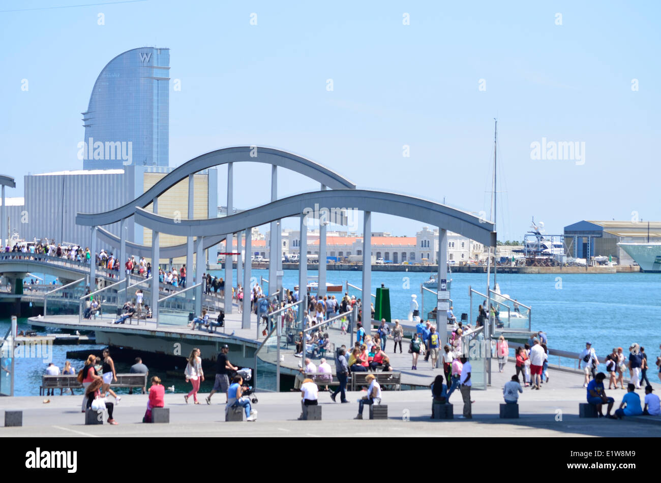 Maremagnum and Vela hotel. Barcelona, Catalonia, Spain. Stock Photo